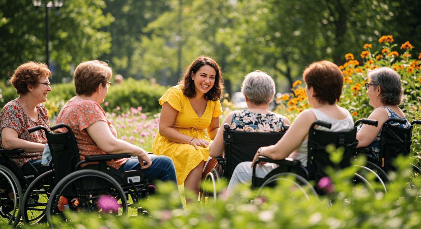 Women with SCI talking to others