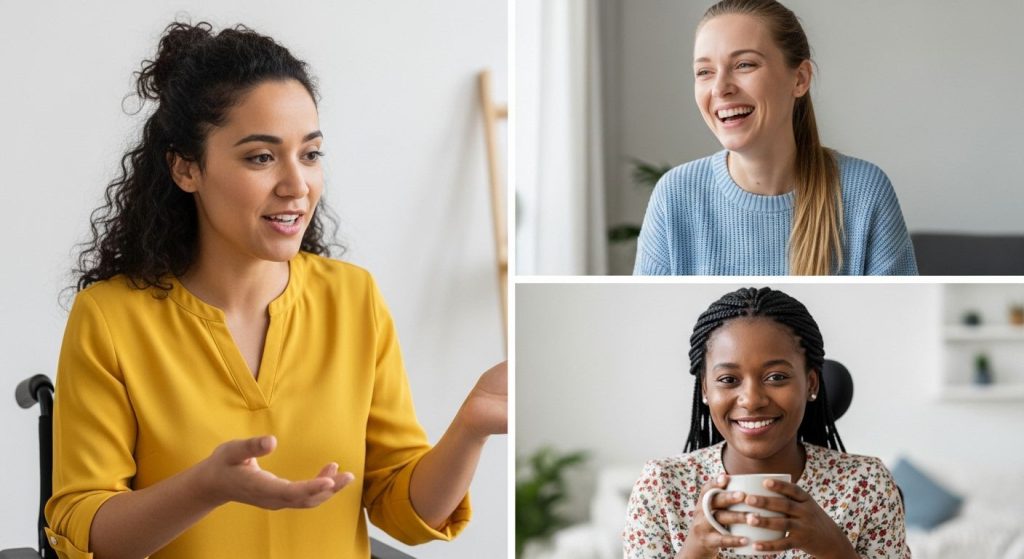 women with spinal cord injury speaking to each other 